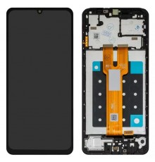 Дисплей для Samsung A066 Galaxy A06 5G, черный, с рамкой, Оригинал (переклеено стекло)