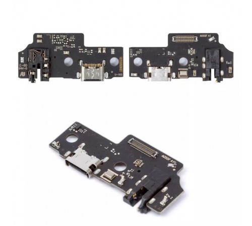Шлейф для Samsung A055 Galaxy A05, коннектора зарядки, коннектора наушников, микрофона, плата зарядки, Copy