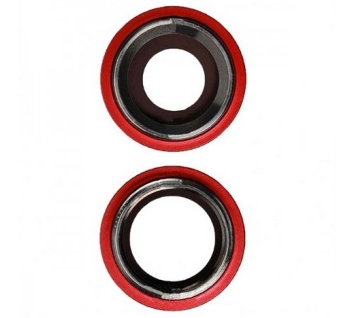 Скло камери для iPhone 11, червоне, з рамкою, комплект 4 шт.