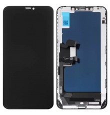 Дисплей для iPhone XS Max, черный, с рамкой, Copy, Tianma, с пластиками камеры и датчика приближения, (TFT)