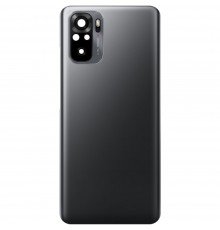Задняя панель корпуса для Xiaomi Redmi Note 10, черная, M2101K7AI, shadow black (Onyx Gray) + стекло камеры