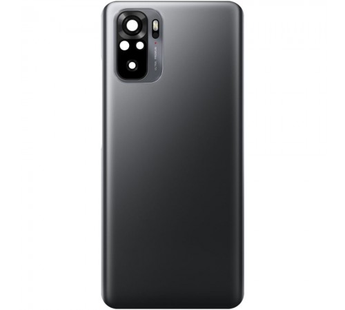 Задняя панель корпуса для Xiaomi Redmi Note 10, черная, M2101K7AI, shadow black (Onyx Gray) + стекло камеры