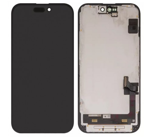 Дисплей для iPhone 15, черный, с рамкой, Оригинал (переклеено стекло)