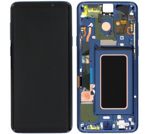 Дисплей для Samsung G965 Galaxy S9 Plus, синій (Coral Blue), з рамкою, Copy (TFT)