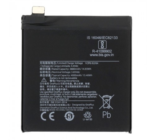 Акумулятор BLP699 для OnePlus 7 Pro, Li-Polymer, 3,85 В, 4000 мАг, High Copy