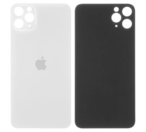Задняя панель корпуса для iPhone 11 Pro Max, серебристая, белая, нужно снять стекло камеры, small hole, matte silver