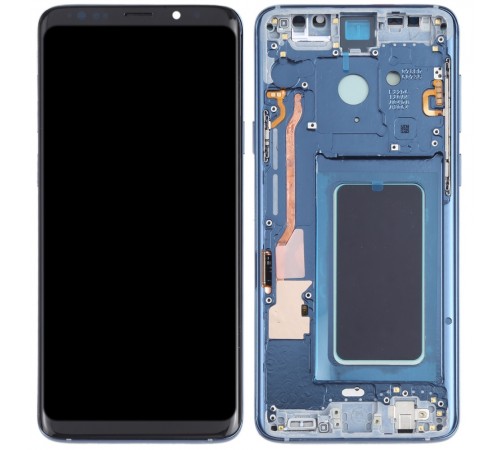 Дисплей для Samsung G965 Galaxy S9 Plus, синій (Coral Blue), з рамкою, High Copy (OLED)
