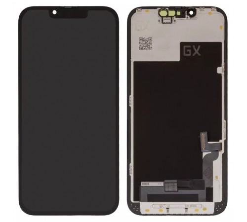 Дисплей для iPhone 13, черный, с рамкой, High Copy (OLED), GX hard