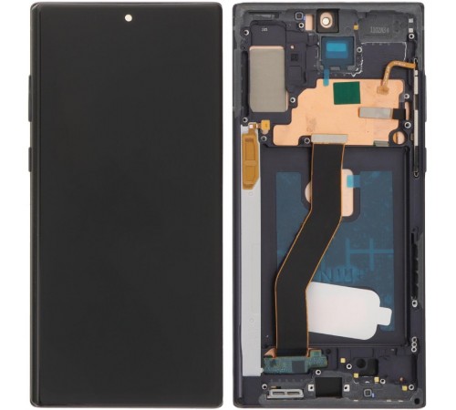 Дисплей для Samsung N975F Galaxy Note 10 Plus, чорний (Aura Black), з рамкою, Copy (TFT) 