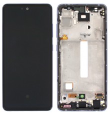 Дисплей для Samsung A525 Galaxy A52, A526 Galaxy A52 5G, фиолетовый, с рамкой, Copy (TFT)