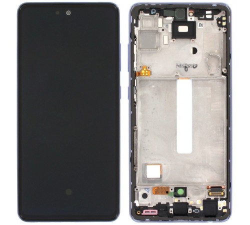 Дисплей для Samsung A525 Galaxy A52, A526 Galaxy A52 5G, фіолетовий, з рамкою, Copy (TFT)