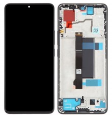 Дисплей для Xiaomi Poco X6, Redmi Note 13 Pro 5G, чорний (Midnight Black), з рамкою, Оригінал (переклеєне скло)