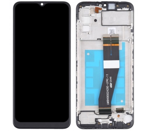 Дисплей для Samsung A025F/DS Galaxy A02s, черный, с рамкой, Original (PRC), с черный шлейф, (160,5x72 mm)