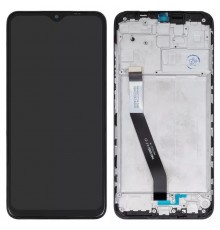 Дисплей для Xiaomi Redmi 9, чорний, з рамкою, Оригінал (переклеєне скло), M2004J19G, M2004J19C