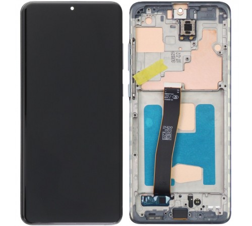 Дисплей для Samsung G988 Galaxy S20 Ultra, черный (Cosmic Black), с рамкой, Copy (TFT)