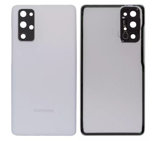 Задня панель корпусу для Samsung G780 Galaxy S20 FE, G781 Galaxy S20 FE 5G, біла (Cloud White) + скло камери