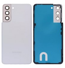 Задняя панель корпуса для Samsung G991 Galaxy S21 5G, белая (Phantom White) + стекло камеры