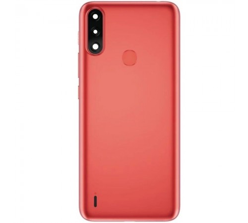Задняя панель корпуса для Motorola Moto E7 Power XT2097, Moto E7i Power, красная (Coral Red) + стекло камеры