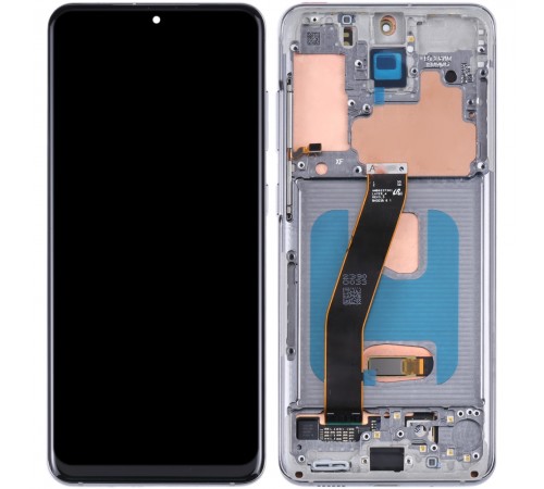 Дисплей для Samsung G981U Galaxy S20 5G, сірий (Cosmic Grey), з рамкою, High Copy (OLED), USA Version 