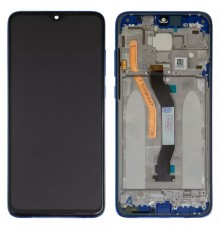 Дисплей для Xiaomi Redmi Note 8 Pro, синій, з рамкою, High Copy dual SIM