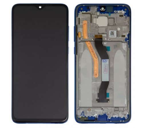 Дисплей для Xiaomi Redmi Note 8 Pro, синій, з рамкою, High Copy dual SIM