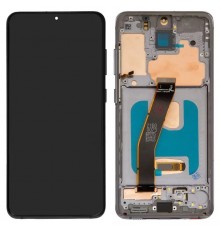 Дисплей для Samsung G980 Galaxy S20, G981 Galaxy S20 5G, серый, с рамкой, High Copy (OLED), cosmic grey