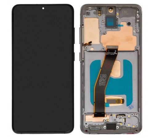 Дисплей для Samsung G980 Galaxy S20, G981 Galaxy S20 5G, серый, с рамкой, High Copy (OLED), cosmic grey