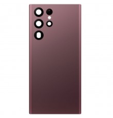 Задняя панель корпуса для Samsung S908B Galaxy S22 Ultra 5G, бордовая (Burgundy) + стекло камеры