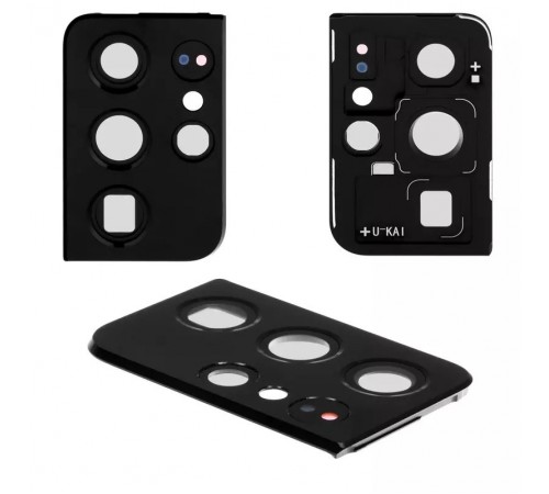 Стекло камеры для Samsung G998 Galaxy S21 Ultra 5G, черное, с рамкой