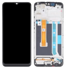 Дисплей для Oppo A15, A15s, чорний, з рамкою, High Copy, CPH2185, CPH2179