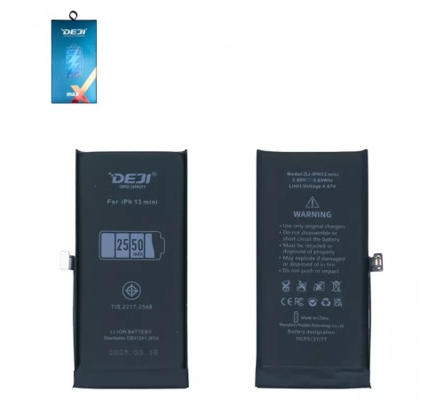 Акумулятор Deji для Apple iPhone 13 mini, Li-ion, 3,88 В, 2550 мА·год, підвищена ємність, original IC