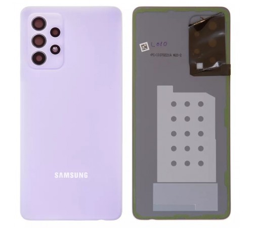 Задня панель корпусу для Samsung A525 Galaxy A52, фіолетова (Awesome Violet) + скло камери