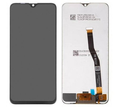 Дисплей для Samsung M205 Galaxy M20, чорний, без рамки, Оригінал (переклеєне скло)