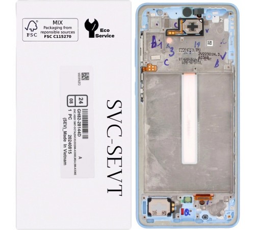 Дисплей для Samsung A336 Galaxy A33 5G, синій (Blue), з рамкою, Original (PRC)
