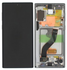 Дисплей для Samsung N970F Galaxy Note 10, серебристый (Aura White, Aura Glow), с рамкой, Original, сервисная упаковка, #GH82-20817B