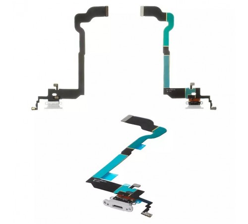 Шлейф для iPhone X, коннектора наушников, коннектора зарядки, белый, High Copy