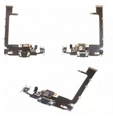 Шлейф для iPhone 11 Pro Max, конектора навушників, конектора зарядки, зелений (Matte Midnight Green), з мікрофоном, Original (PRC)