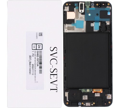 Дисплей для Samsung A505 Galaxy A50, A505F/DS Galaxy A50, черный, с рамкой, Original