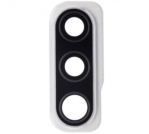 Стекло камеры для Samsung A507 Galaxy A50s, серебристое (Prism Crush White), с рамкой