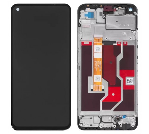 Дисплей для Oppo A36, A76, чорний, з рамкою, Original (PRC), PESM10, CPH2375, BV066G3M-L01-MB00  