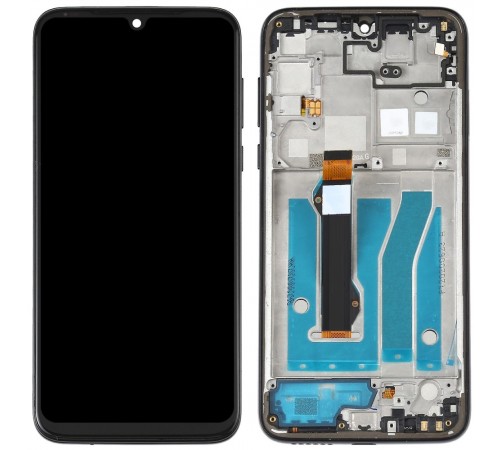 Дисплей для Motorola Moto G8 Plus XT2019, чорний, з рамкою, High Copy