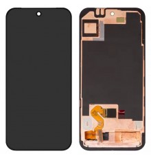 Дисплей для Google Pixel 9 Pro XL, чорний, з рамкою, Оригінал (переклеєно скло), GGX8B, GZC4K, GQ57S