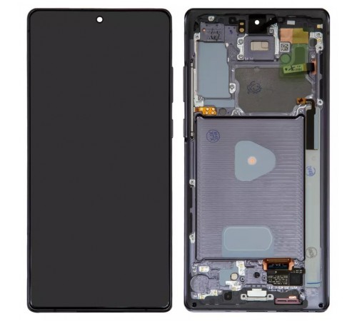 Дисплей для Samsung N980F Galaxy Note 20, N981 Galaxy Note 20 5G, сірий, з рамкою, Original (PRC), mystic gray