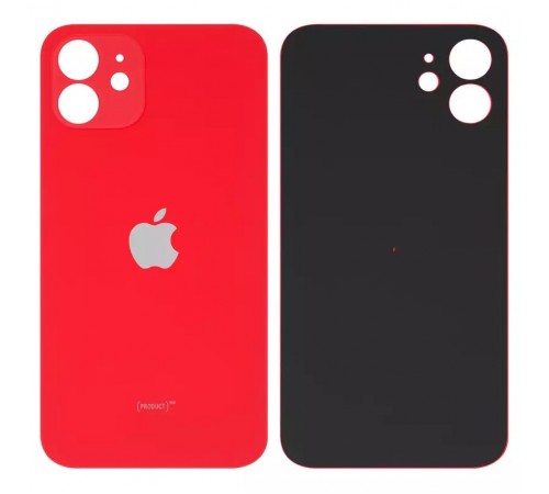 Задняя панель корпуса для iPhone 12, красная, не нужно снимать стекло камеры, big hole Задняя панель корпуса для iPhone 12, красная, не нужно снимать стекло камеры, big hole