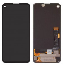 Дисплей для Google Pixel 4a, чорний, без рамки, Оригінал (переклеєно скло)