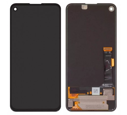 Дисплей для Google Pixel 4a, чорний, без рамки, Оригінал (переклеєно скло)