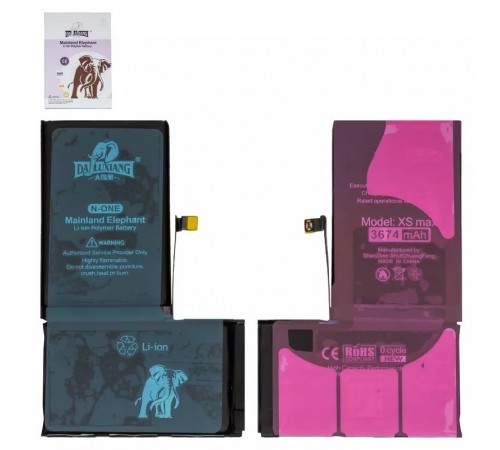 Акумулятор Da Luxiang для Apple iPhone XS Max, Li-ion, 3,8 В, 3674 мА·год, підвищена ємність, original IC