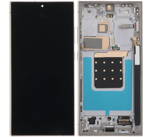 Дисплей для Samsung S928 Galaxy S24 Ultra, сірий (Titanium Gray), з рамкою, Original (PRC)