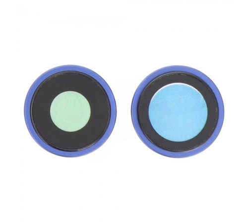 Скло камери для iPhone 16, 16 Plus, синє (Ultramarine), з рамкою, комплект 2 шт.