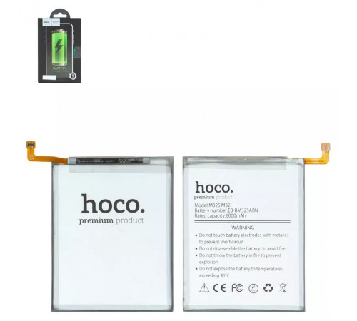 Аккумулятор Hoco EB-BM325ABN для Samsung M325 Galaxy M32, Li-Polymer, 3,8 В, 6000 мАч Аккумулятор Hoco EB-BM325ABN для Samsung M325 Galaxy M32, Li-Polymer, 3,8 В, 6000 мАч